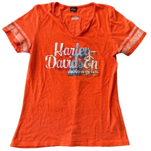 HARLEY DAVIDSON WISCONSIN ORANGE‎ TOP SIZE LARGE | Z1 - Picture 1 of 6